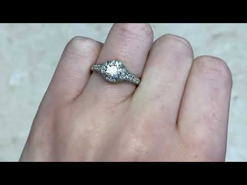 0.86CT Old European Cut Diamond and Platinum Ring - Tamworth Ring - Hand Video