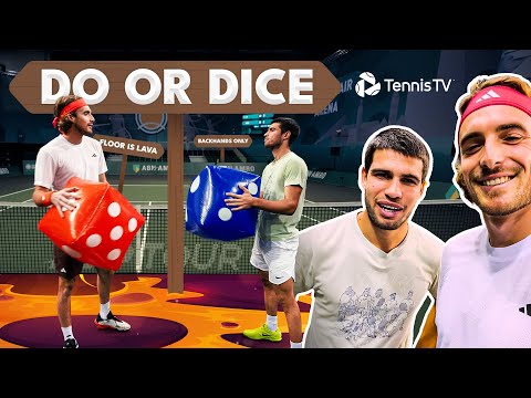 Wrong-Handed, Backhands Only, Court Is Lava! | Alcaraz & Tsitsipas Play 'Do or Dice' 🎲