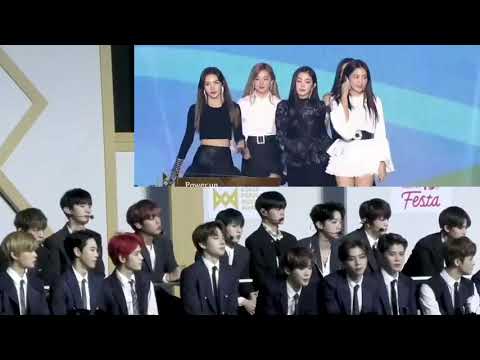 NCT 127, WANNA ONE REACTION RED VELVET_-_POWER UP IN KPMA 2018