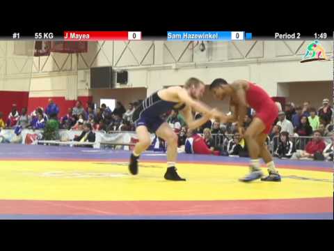 2012 Pan Am: 55 KG Champ. Round 1: J Mayea (ECU) vs. Sam Hazewinkel (USA)