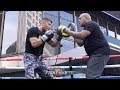 SERGIY DEREVYANCHENKO READY TO MEET GGG HEAD ON! WORKING COMBOS ON THE MITTS FOR GOLOVKIN IN WORKOUT