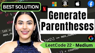 YouTube video 'Generate Parentheses - LeetCode 22 - Python #backtracking #recursion #leetcode'