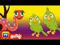 இரு கிளிகளும் ஒரு பாம்பும் Parrots Snake Stories For K