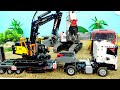 Lego Technic Excavator Carrier Truck Assembly With Construction Vehicles