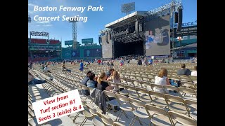 Seat View from Turf Section B1, Fenway Park concert seating