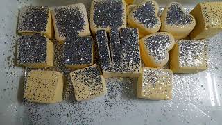 SOFT and fluffy gym chalk reforms with SILVER glitters ✨ #asmr chalk crushing asmr #trending