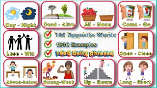 100 Opposite Verbs … 1000 Examples… | Daily Opposite Verbs And Examples… | 1000 Actions verb Part 3