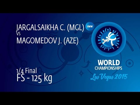 1/4 FS - 125 kg: J. MAGOMEDOV (AZE) df. C. JARGALSAIKHA (MGL) by FALL, 3-1