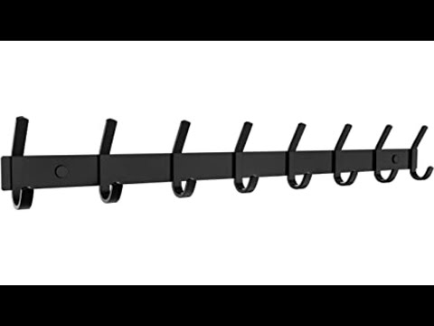 Sayoneyes Coat Rack Wall Mount with 8 Coat Hooks for Hanging – 24 Inch Heavy Duty SUS304 Stainless Steel Matte Finish Waterproof (2 Pack)
