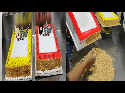 3kg Butter Scotch Square Cake ( How to Make ) butter scotch Nuts Cake | only cake