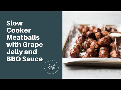 Slow Cooker Meatballs with Grape Jelly and BBQ Sauce