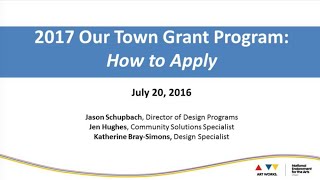 Our Town: How to Apply Webinar