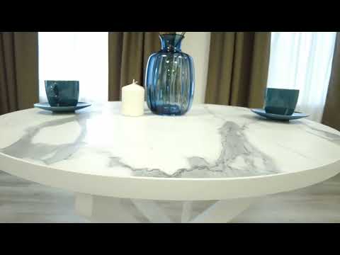 Миниатюра изображения товара Обеденный стол Tetchair Manzana 80x80x75 (мрамор светлый/белый)