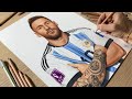 Drawing Lionel Messi (Argentina) • Time Lapse