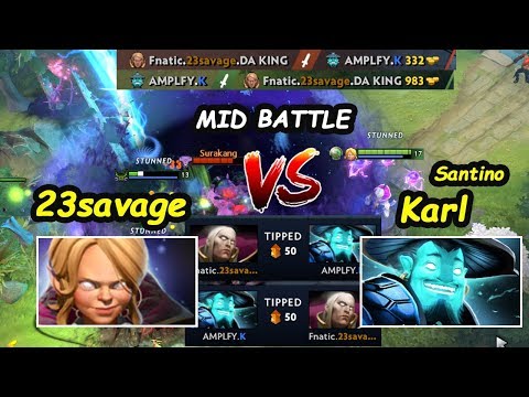 Fnatic 23SAVAGE [Invoker Kid] vs  Amplfy Karl [Storm Spirit] MIDLANE BATTLE DOTA 2 7.22 Gameplay