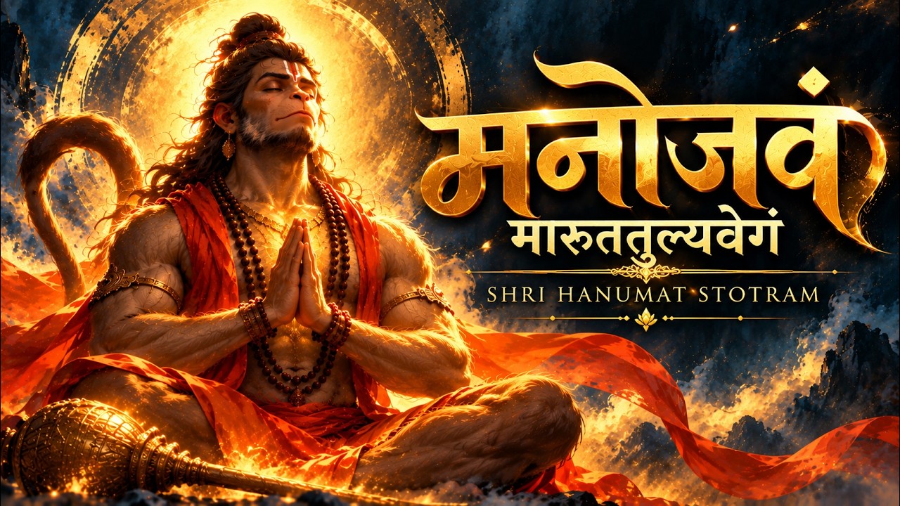MANOJAVAM MARUTATULYA VEGAM 🔱 | Powerful Hanuman Stotram | मनोजवं | Divine Cinematic Chant