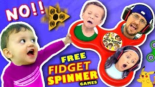 🌟 FIDGET SPINNER TOYS🌟 SAY NO!! $0 Free Hand Spinner Games w/ FGTEEV Dad &amp; Kids (Top 5 iPad Apps)