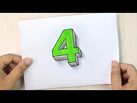 3D Number Drawing : 4