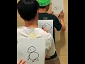 Game of Telephone - 3 guys draw on each others back - Try to copy the drawing