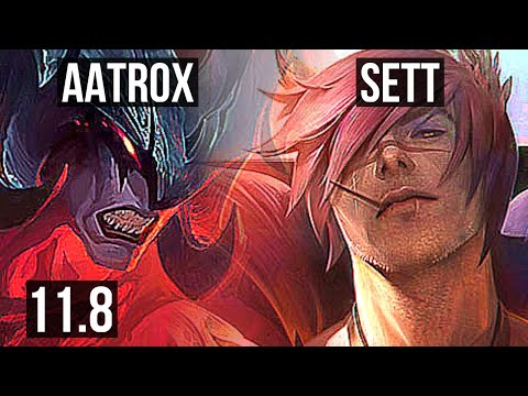 AATROX vs SETT (TOP) | 11/2/8, 1.4M mastery, 500+ games, Dominating | NA Master | v11.8