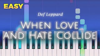 Def Leppard - When love And Hate Collide - EASY Piano TUTORIAL by Piano Fun Play