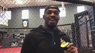 Delivering a mouthguard to Jon “Bones” Jones
