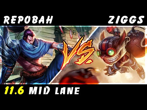 Repobah - Yasuo vs Ziggs MID Patch 11.6 - Yasuo Gameplay