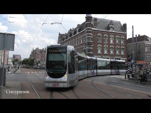 RET Tram 8 en 4 op Delfshaven Rotterdam 16 Aug. 2020