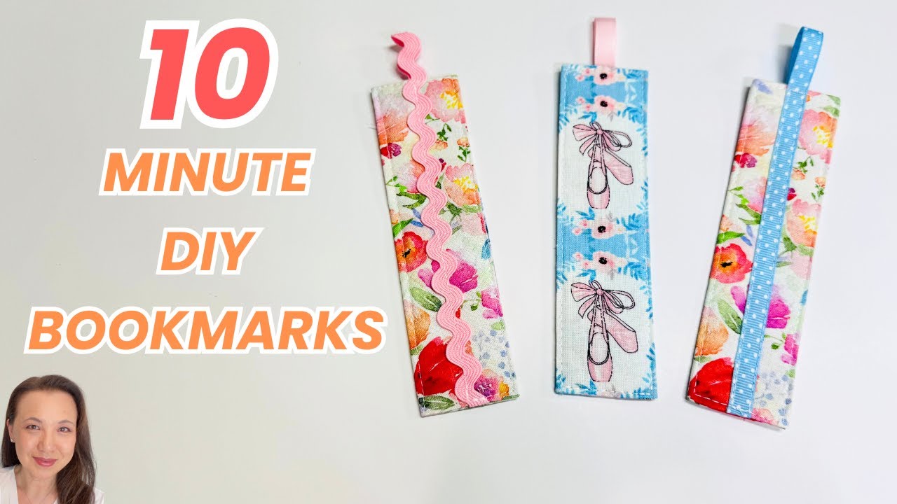 DIY Fabric Bookmarks | Quick & Easy 10 Minute Scrap Fabric Project - 3 Ways!