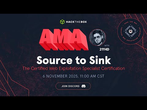 Source to Sink - The Certified Web Exploitation Specialist Ceritication with 21y4d