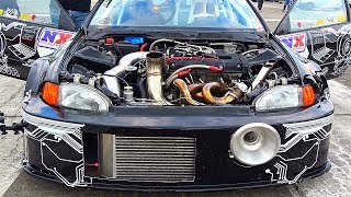 Honda Civic VTEC B20 Turbo NOS Acceleration SOUNDS