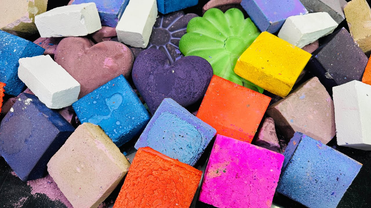 Variety Dyed Chalk ASMR Crush | Dusty Chalk Reform | Satisfying Sounds 