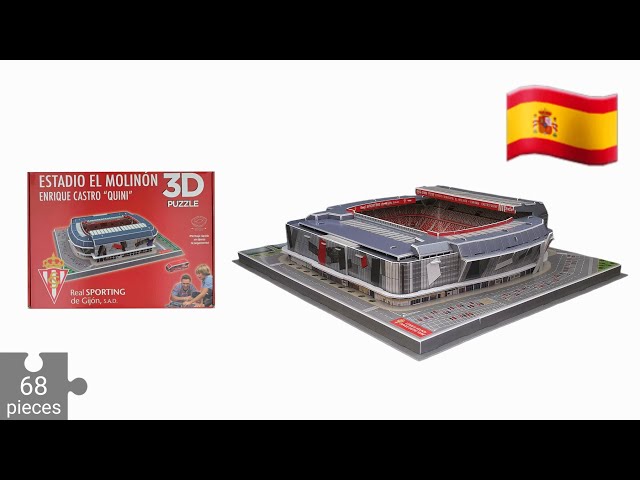 Vídeo relacionado con BANDAI- Puzzle Estadio 3D El Molinón (Sporting Gijón) National Soccer Club Figura de colección, Multicolor (Eleven Force EF10803)