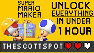 How to: Unlock EVERYTHING in Super Mario Maker in Under 1 Hour