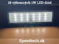 LED svetlo nástenné - 18x1W čierne / 6500K / 1450lm / 10-30V / ECER (229x60x43mm) - Video Youtube
