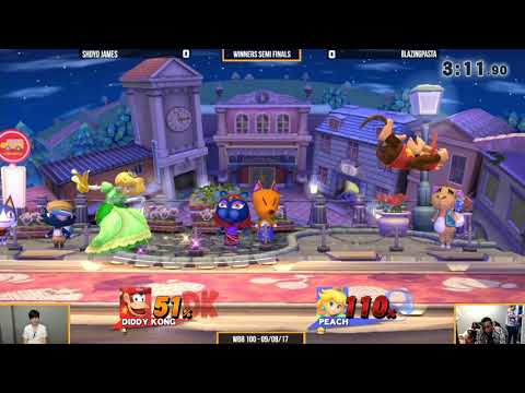 WBB #100  BlazingPasta (Peach) vs Shoyo James (Diddy)   Winners Semi Finals   Smash 4 Singles