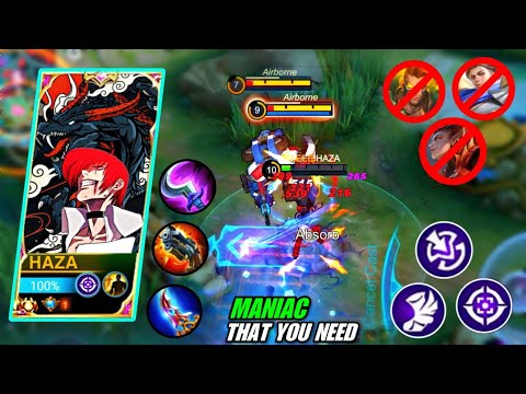 MANIAC!! CHOU HERE'S THE ONESHOT BUILD AND EMBLEM THAT YOU NEED🔥(CHOU BEST BUILD 2023 | MLBB