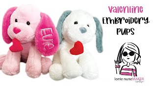 Embroider A Stuffed Animal - Valentine Dog - Embroidery for Beginners - PR1055X, JANOME 500E
