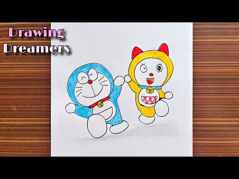 How to Draw Doraemon and Dorami step by step || Pencil sketch || @DrawingDreamers