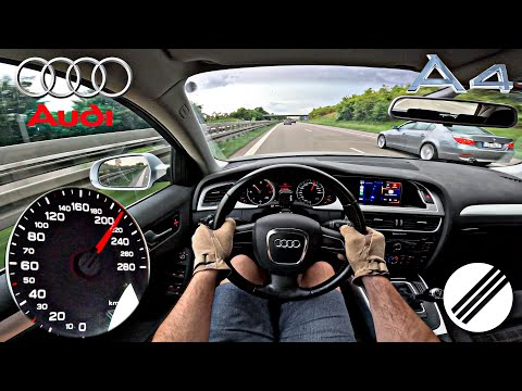 Audi A4 2.0 TDI Avant TOP SPEED DRIVE ON GERMAN AUTOBAHN 🏎