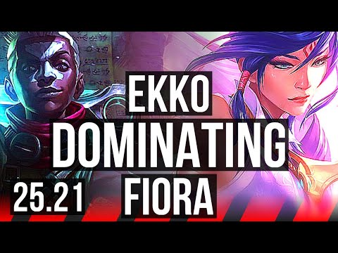 EKKO vs FIORA (TOP) | 7 solo kills, 15/2/3, Dominating | KR Diamond | 25.21