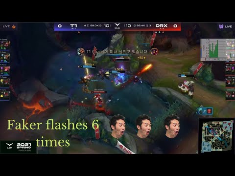 Faker Zoe pick's up 6 flashes to turn around teamfight vs DRX