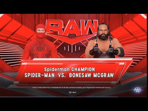 WWE 2K23 The Human Spider V BoneSaw Mcgraw Spider-Man Title PS5 Gameplay