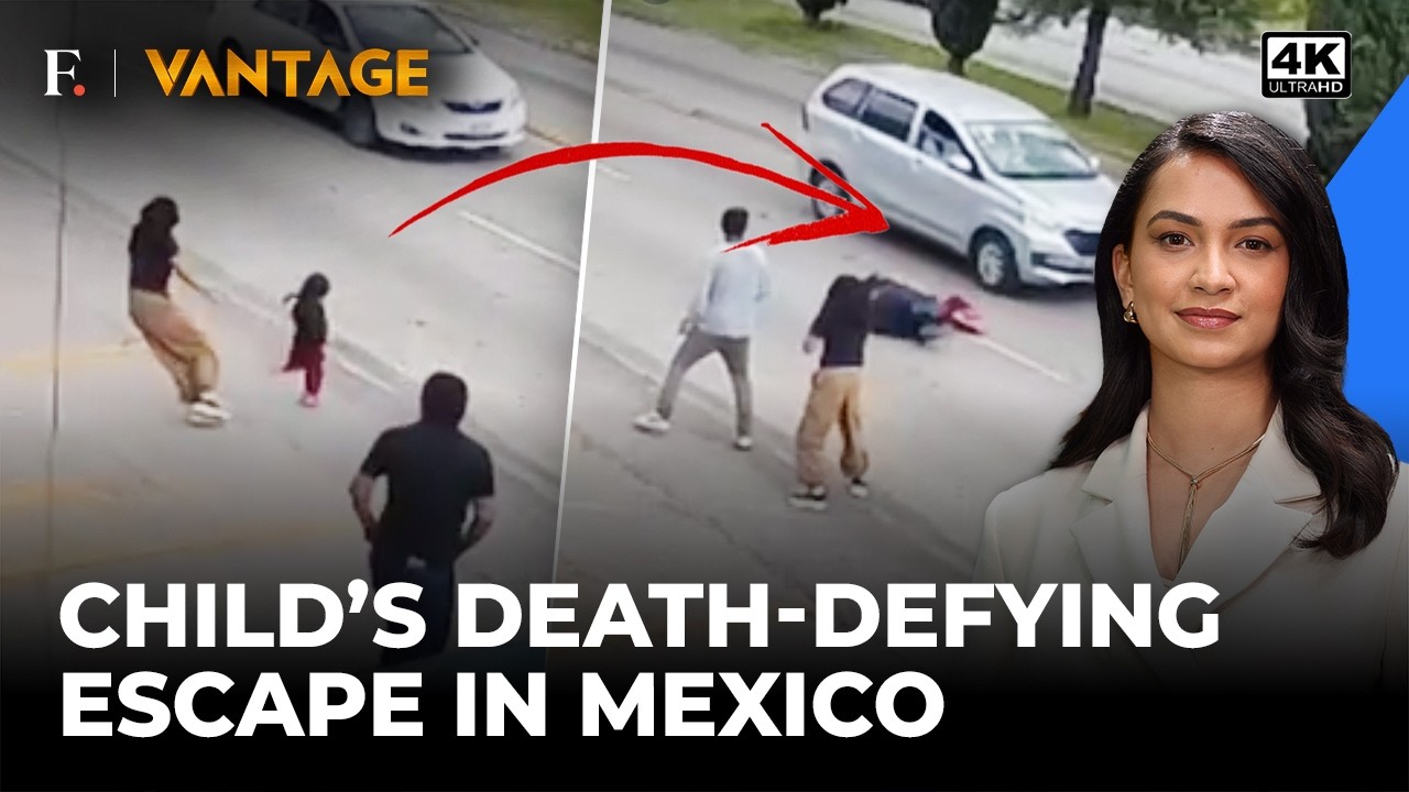 Dramatic CCTV Shows Man Saving Child From Moving Cars in Mexico | Vantage Shots