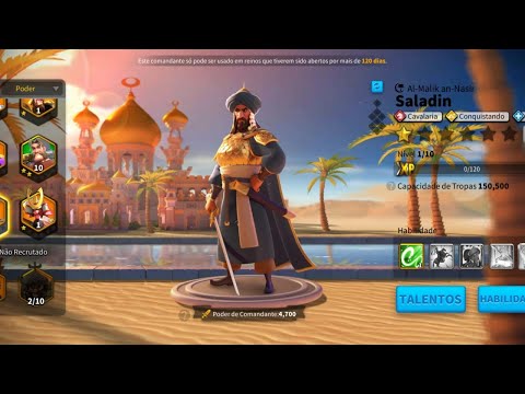 Tudo sobre Saladin - Review de Comandante de cavalaria - Rise of kingdoms