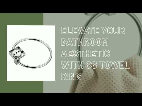 Chrome silver eco taps etg 002 ss towel ring cubix round