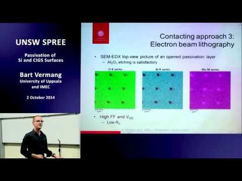 UNSW SPREE 201410-02 Bart Vermang - Passivation of Si and CIGS Surfaces