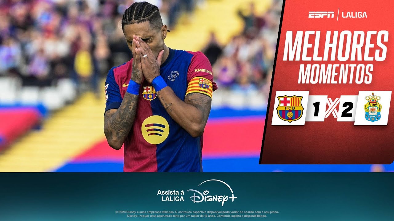 Raphinha faz um gol, mas não evita DERROTA HISTÓRICA do Barcelona para Las Palmas em casa