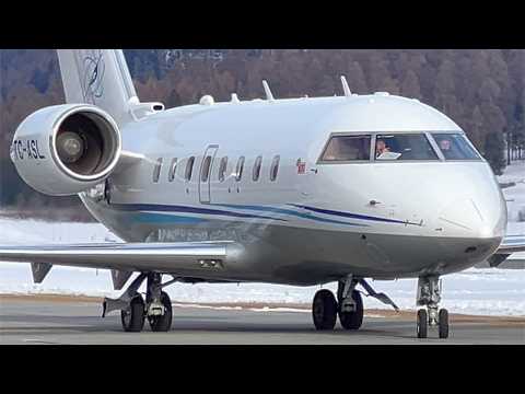 St. Moritz 11.12.2025 Planespotting 🤯 Winter Snow Privatjets Samedan Engadin Airport 🛩 4K