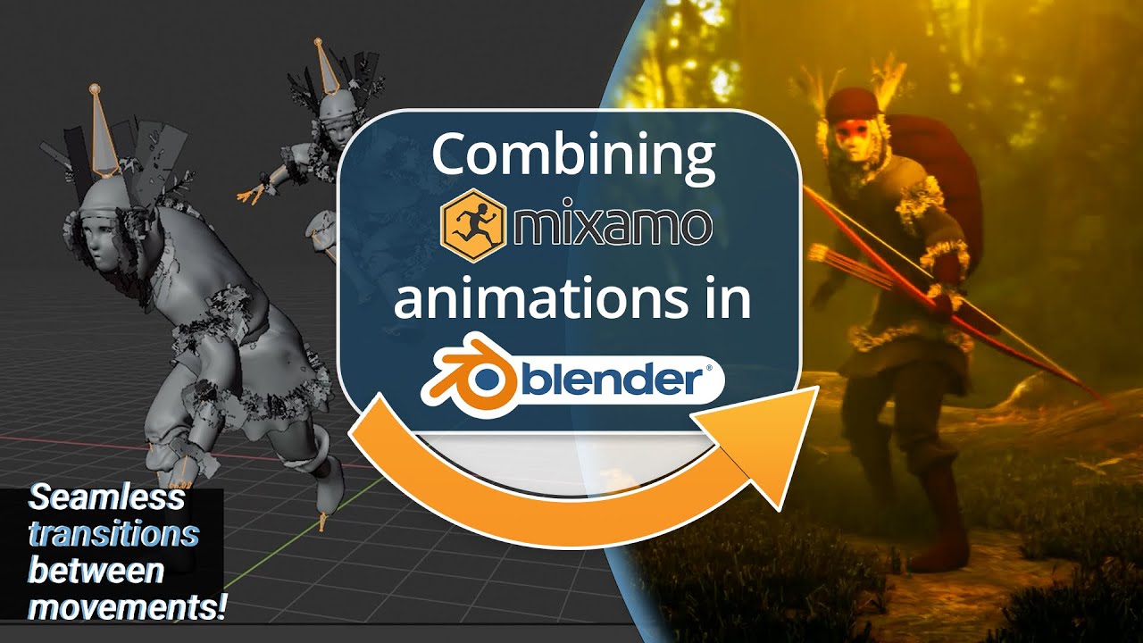 Combining Mixamo animations in Blender